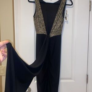 ￼ Long black holiday dress with shimmery top